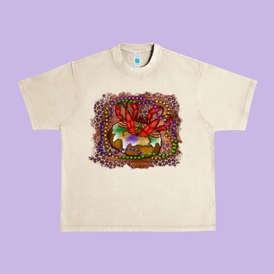 Urban Heavy Tee Mardi gras king cake crawfish