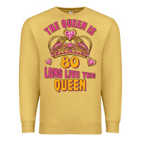 Antique Gold the queen is 80 long live the queen Premium Sweatshirt - Jasminsmagicworld
