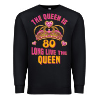 Black the queen is 80 long live the queen Premium Sweatshirt - Jasminsmagicworld