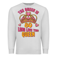 Dove Grey the queen is 80 long live the queen Premium Sweatshirt - Jasminsmagicworld