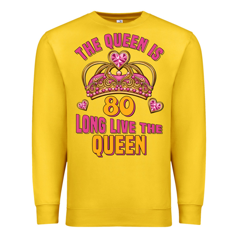 The Queen Is 80 Long Live The Queen Premium Sweatshirt by Jasminsmagicworld | Teevron
