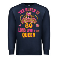 Navy the queen is 80 long live the queen Premium Sweatshirt - Jasminsmagicworld