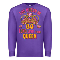 Purple the queen is 80 long live the queen Premium Sweatshirt - Jasminsmagicworld