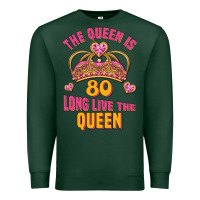 Sports Green the queen is 80 long live the queen Premium Sweatshirt - Jasminsmagicworld
