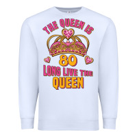 White the queen is 80 long live the queen Premium Sweatshirt - Jasminsmagicworld