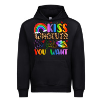 Black kiss whoever the fuck you want Urban Hoodie - LillyAllenDesigns