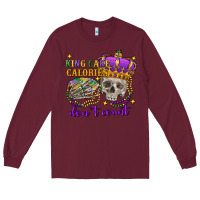 Burgundy king cake calories don't count skull Long Sleeve Tee - FaDigitalArtStudio
