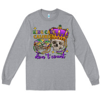 Heather Grey king cake calories don't count skull Long Sleeve Tee - FaDigitalArtStudio