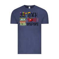 Vintage Denim teach love inspire Vintage Tee - BarkalooDesign