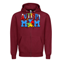 Burgundy autism mom Zipper Hoodie - JahusDesignShop