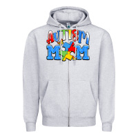 Heather Grey autism mom Zipper Hoodie - JahusDesignShop