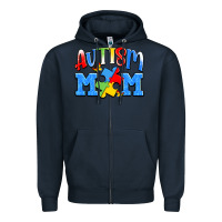 Navy autism mom Zipper Hoodie - JahusDesignShop