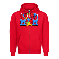 Red autism mom Zipper Hoodie - JahusDesignShop