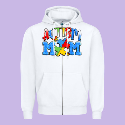 Autism Mom Zipper Hoodie Designed By Jahusdesignshop