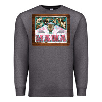 Charcoal Heather western bull skull mama mousepad Premium Sweatshirt - BarkalooDesign