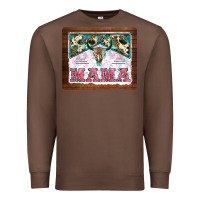 Western Bull Skull Mama Mousepad Premium Sweatshirt | Teevron