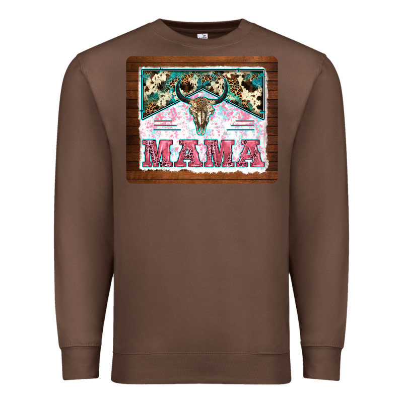 Western Bull Skull Mama Mousepad Premium Sweatshirt by BarkalooDesign | Teevron