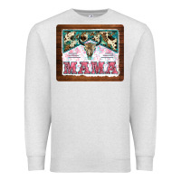 Oatmeal Heather western bull skull mama mousepad Premium Sweatshirt - BarkalooDesign