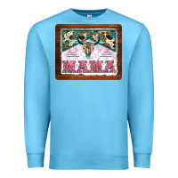 Ocean Blue western bull skull mama mousepad Premium Sweatshirt - BarkalooDesign