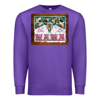 Purple western bull skull mama mousepad Premium Sweatshirt - BarkalooDesign