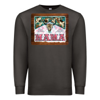 Smoke western bull skull mama mousepad Premium Sweatshirt - BarkalooDesign
