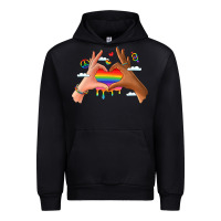 Black lgbtq pride hands Urban Hoodie - LillyAllenDesigns