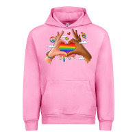 Fuchsia Pink lgbtq pride hands Urban Hoodie - LillyAllenDesigns
