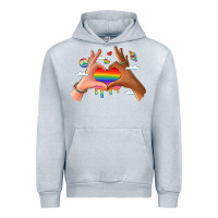 Heather Grey lgbtq pride hands Urban Hoodie - LillyAllenDesigns