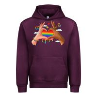 Mauve Wine lgbtq pride hands Urban Hoodie - LillyAllenDesigns