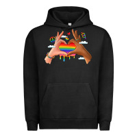 Pigment Black lgbtq pride hands Urban Hoodie - LillyAllenDesigns