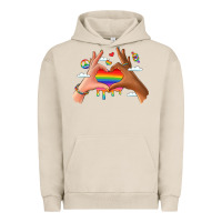 Pigment French Oak lgbtq pride hands Urban Hoodie - LillyAllenDesigns