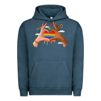 Pigment Midnight Navy lgbtq pride hands Urban Hoodie - LillyAllenDesigns