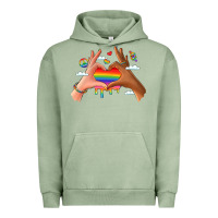 Pigment Oil Green lgbtq pride hands Urban Hoodie - LillyAllenDesigns