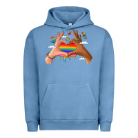 Pigment Pebble Blue lgbtq pride hands Urban Hoodie - LillyAllenDesigns