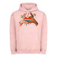 Pigment Salmon lgbtq pride hands Urban Hoodie - LillyAllenDesigns