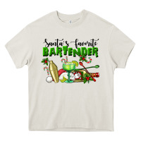 Cream Santa's Favorite Bartender Heavy Core Tee - LillyAllenDesigns