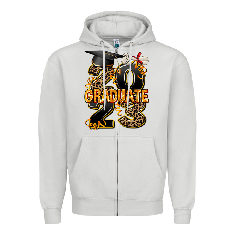 2023 Graduate Leopard Zipper Hoodie by AdoDesignShop | Teevron