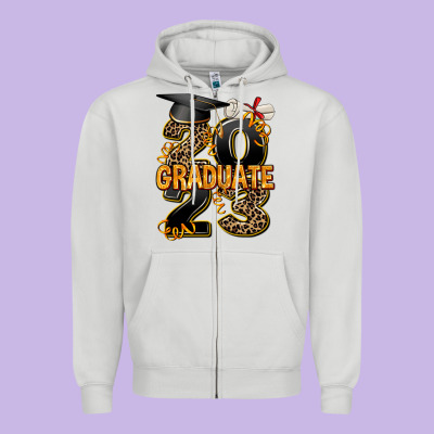 2023 Graduate Leopard Zipper Hoodie Designed By Adodesignshop