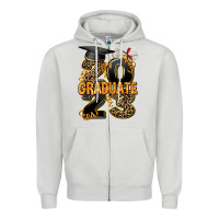 Dove Grey 2023 graduate leopard Zipper Hoodie - AdoDesignShop
