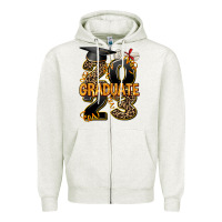 Oatmeal Heather 2023 graduate leopard Zipper Hoodie - AdoDesignShop