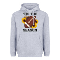 Heather Grey tis the season football sunflower Heavyweight Hoodie - AdoDesignShop
