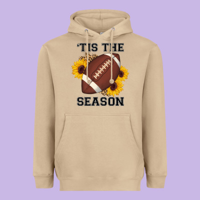 Tis The Season Football Sunflower Heavyweight Hoodie Designed By Adodesignshop