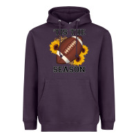 Plum tis the season football sunflower Heavyweight Hoodie - AdoDesignShop