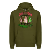 Army Green farm fresh christmas tree Premium Hoodie - MaliasSmallBusiness