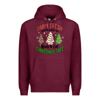 Burgundy farm fresh christmas tree Premium Hoodie - MaliasSmallBusiness