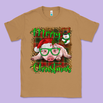 Merry Christmas Baby Pig Classic Tee Designed By Ranaportraitstore