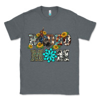 Charcoal Heather western rodeo bullfighter mom turquoise gemstones  sunflowers Classic Tee - BarkalooDesign