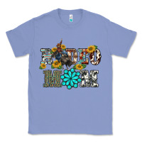 Colony Blue western rodeo bullfighter mom turquoise gemstones  sunflowers Classic Tee - BarkalooDesign
