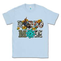 Dusty Blue western rodeo bullfighter mom turquoise gemstones  sunflowers Classic Tee - BarkalooDesign