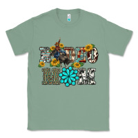 Western Rodeo Bullfighter Mom Turquoise Gemstones  Sunflowers Classic Tee | Teevron